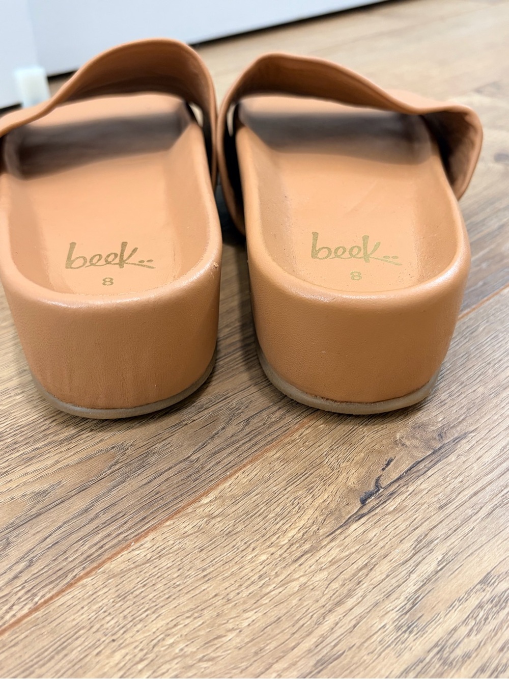 Size 8 - beek pelican leather platform sandal in honey - Picture 8 of 10
